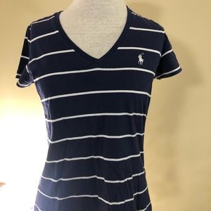 POLO by Ralph Lauren Navy & White V-Neck Tee